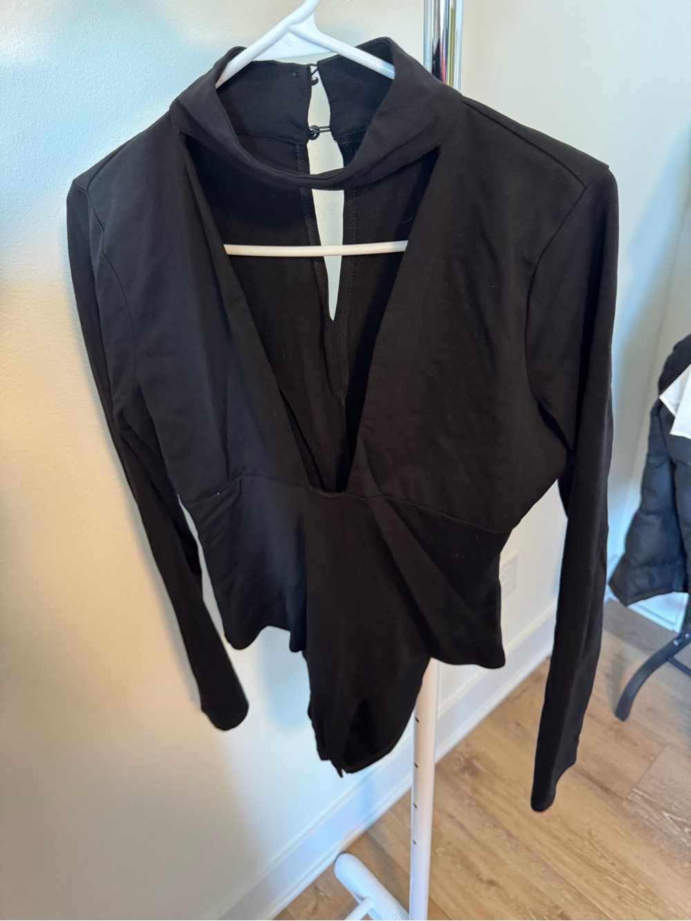 MAJORELLE Jodie Bodysuit Long Sleeve by Revolve in black - high neck size Large